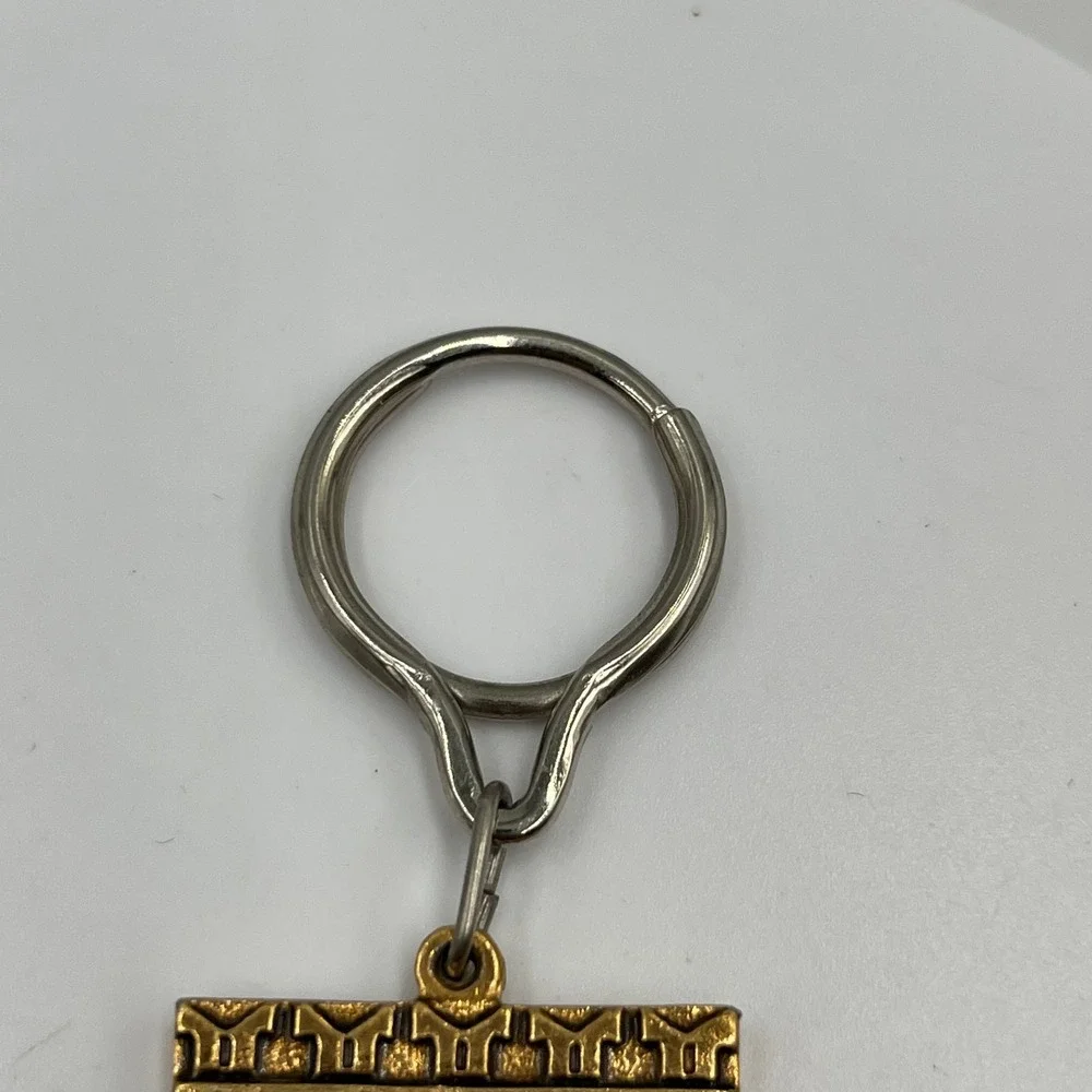 Vintage Moscow Kremlin Keychain Russian Brass Shield‎ Cathedral Souvenir Russia